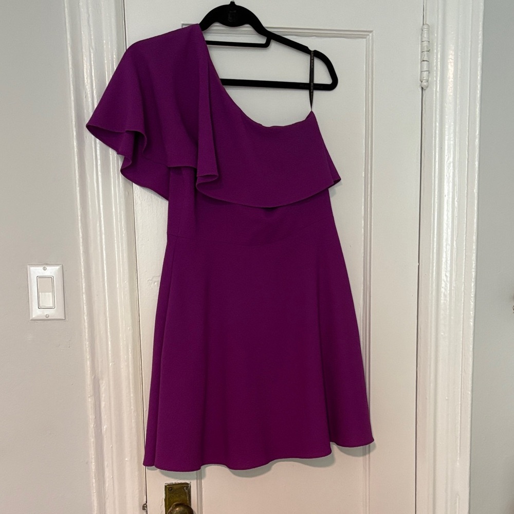 Black Halo One Shoulder Purple Dress
